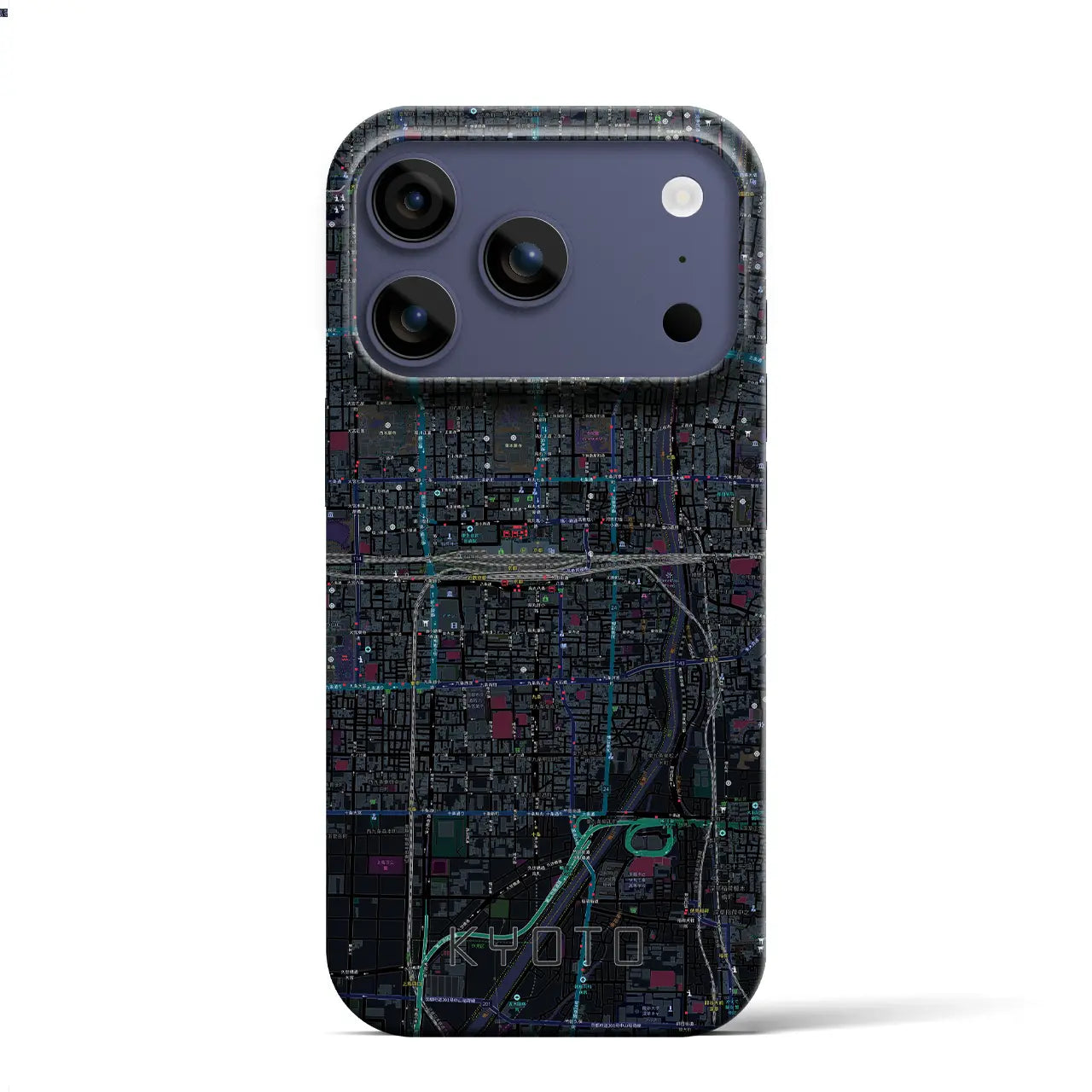 【京都2（京都府）】地図柄iPhoneケース（バックカバータイプ）