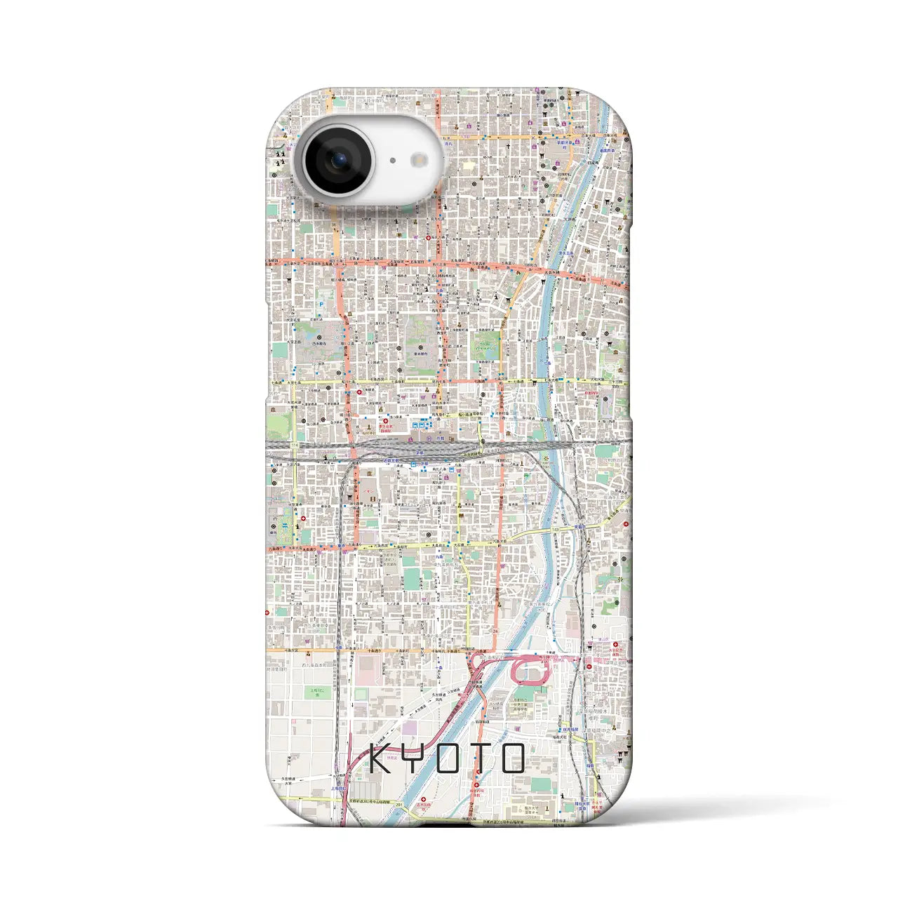 【京都2（京都府）】地図柄iPhoneケース（バックカバータイプ）
