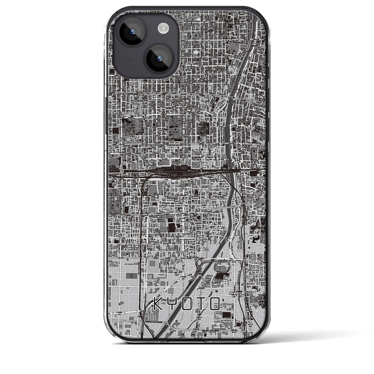 【京都2（京都府）】地図柄iPhoneケース（クリアタイプ）