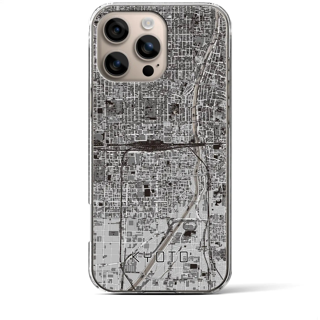 【京都2（京都府）】地図柄iPhoneケース（クリアタイプ）