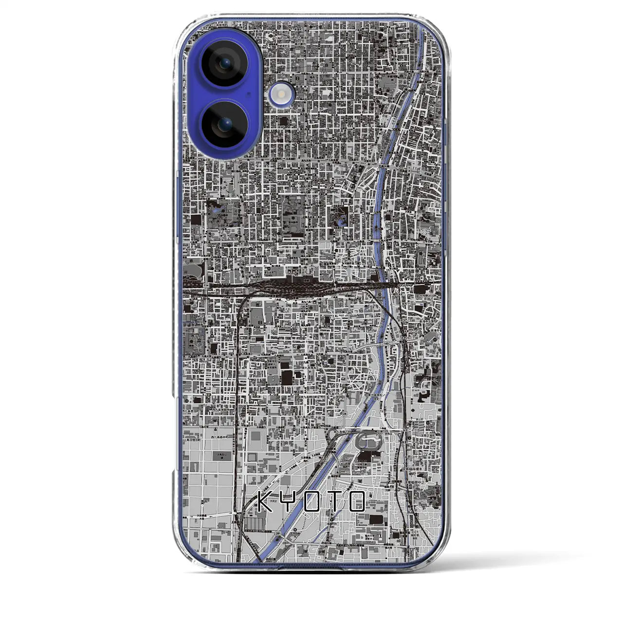 【京都2（京都府）】地図柄iPhoneケース（クリアタイプ）