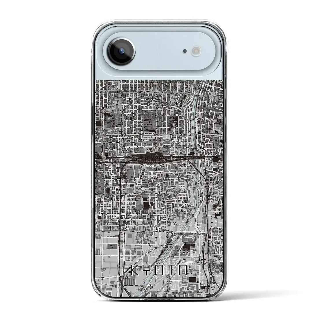 【京都2(京都府)】地図柄iPhoneケース(クリアタイプ)モノトーン・iPhone 17 Pro Max 用