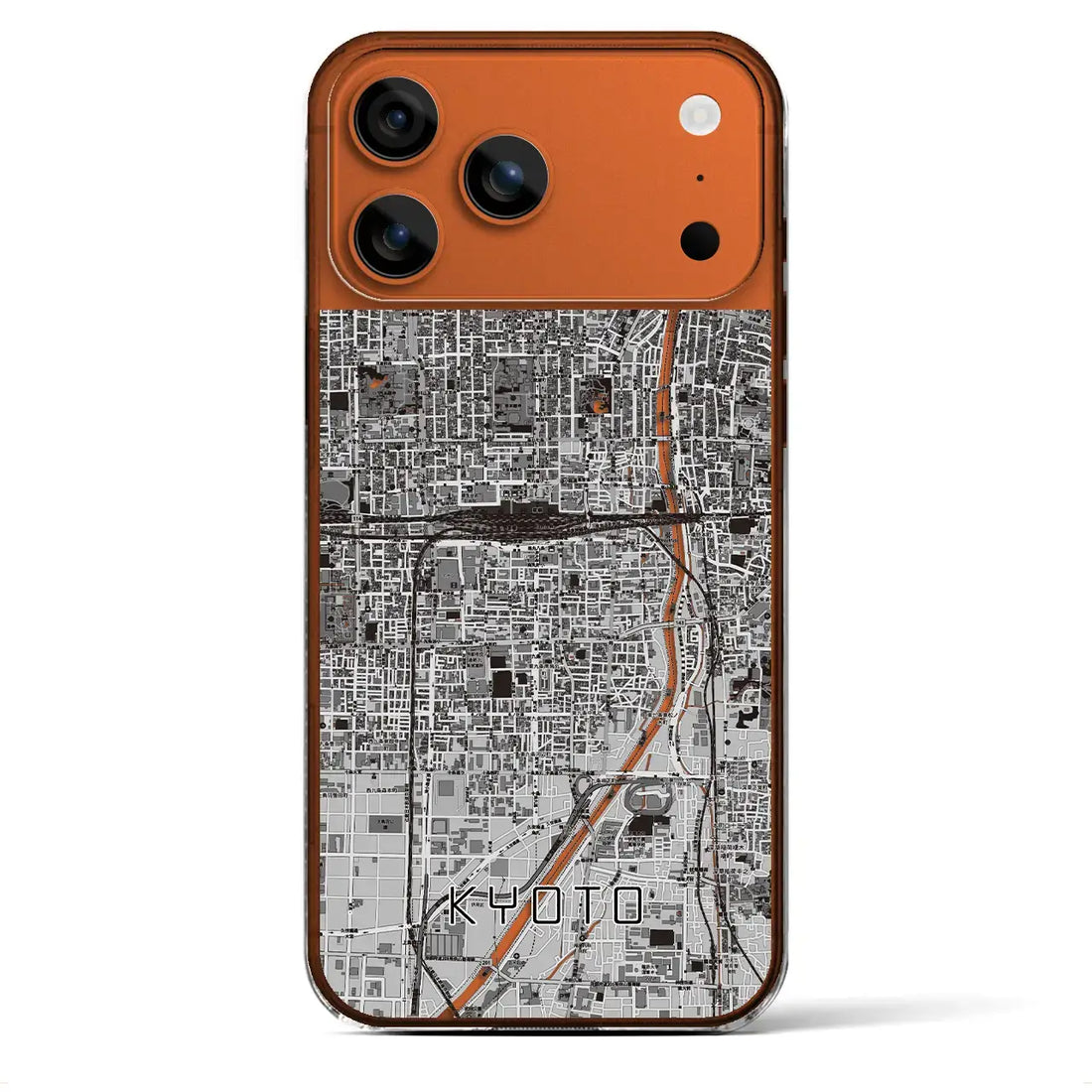 【京都2（京都府）】地図柄iPhoneケース（クリアタイプ）