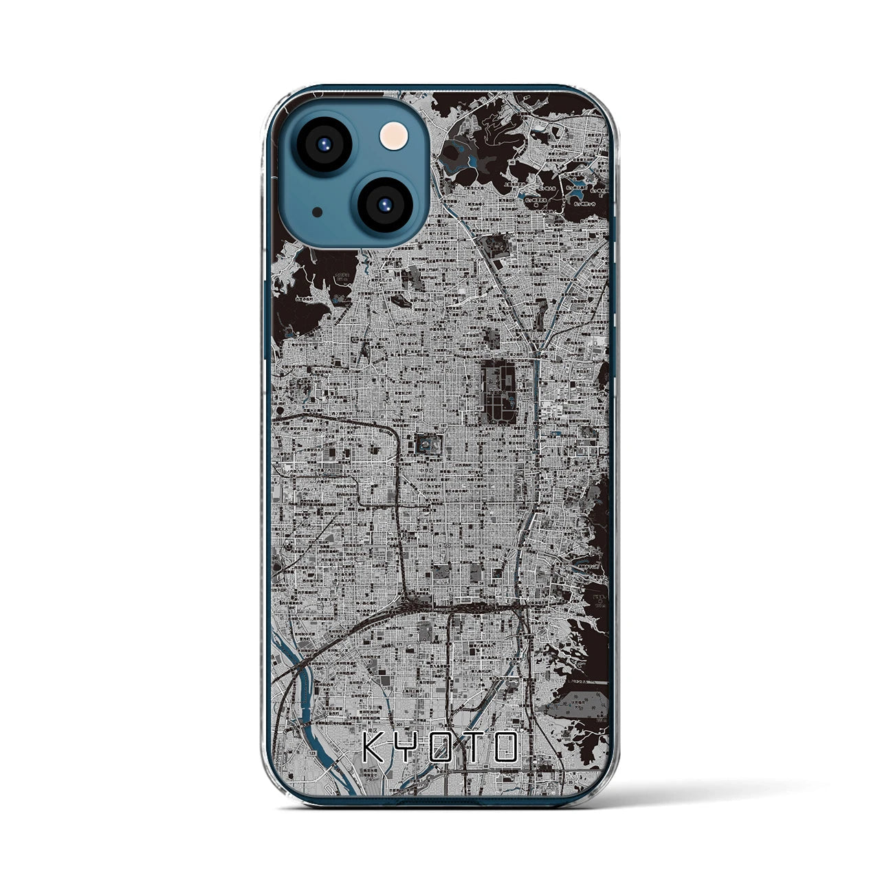 【京都（京都府）】地図柄iPhoneケース（クリアタイプ）