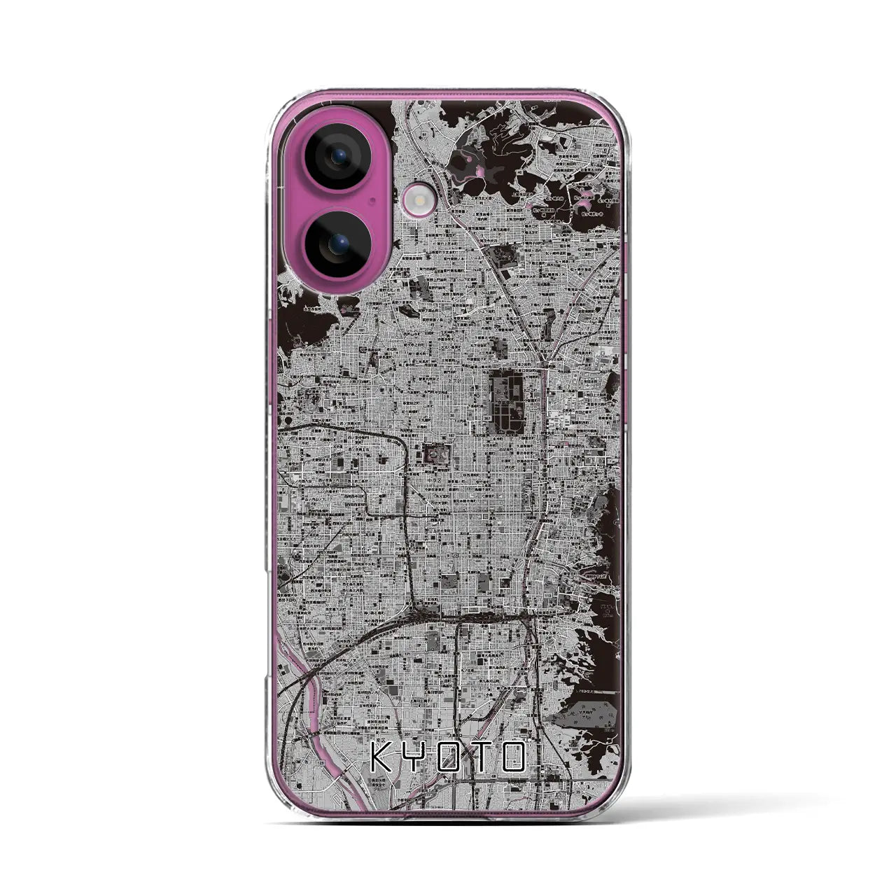 【京都（京都府）】地図柄iPhoneケース（クリアタイプ）