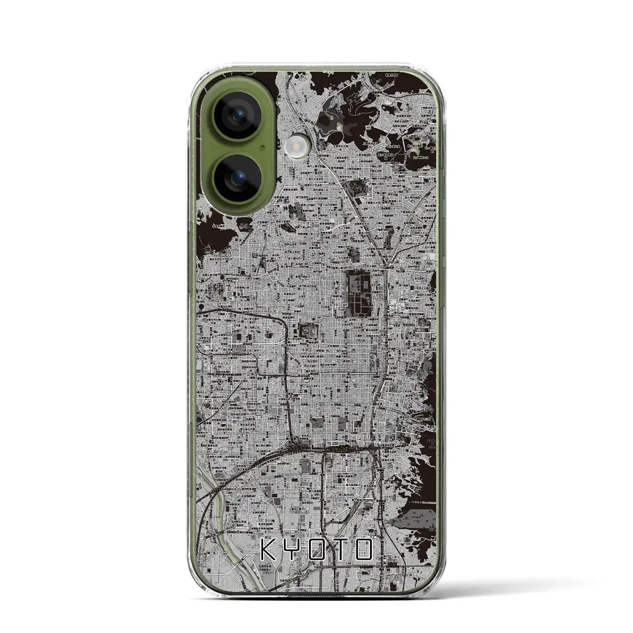【京都（京都府）】地図柄iPhoneケース（クリアタイプ）