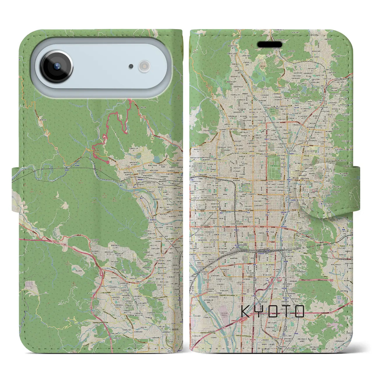 【京都（京都府）】地図柄iPhoneケース（手帳タイプ）