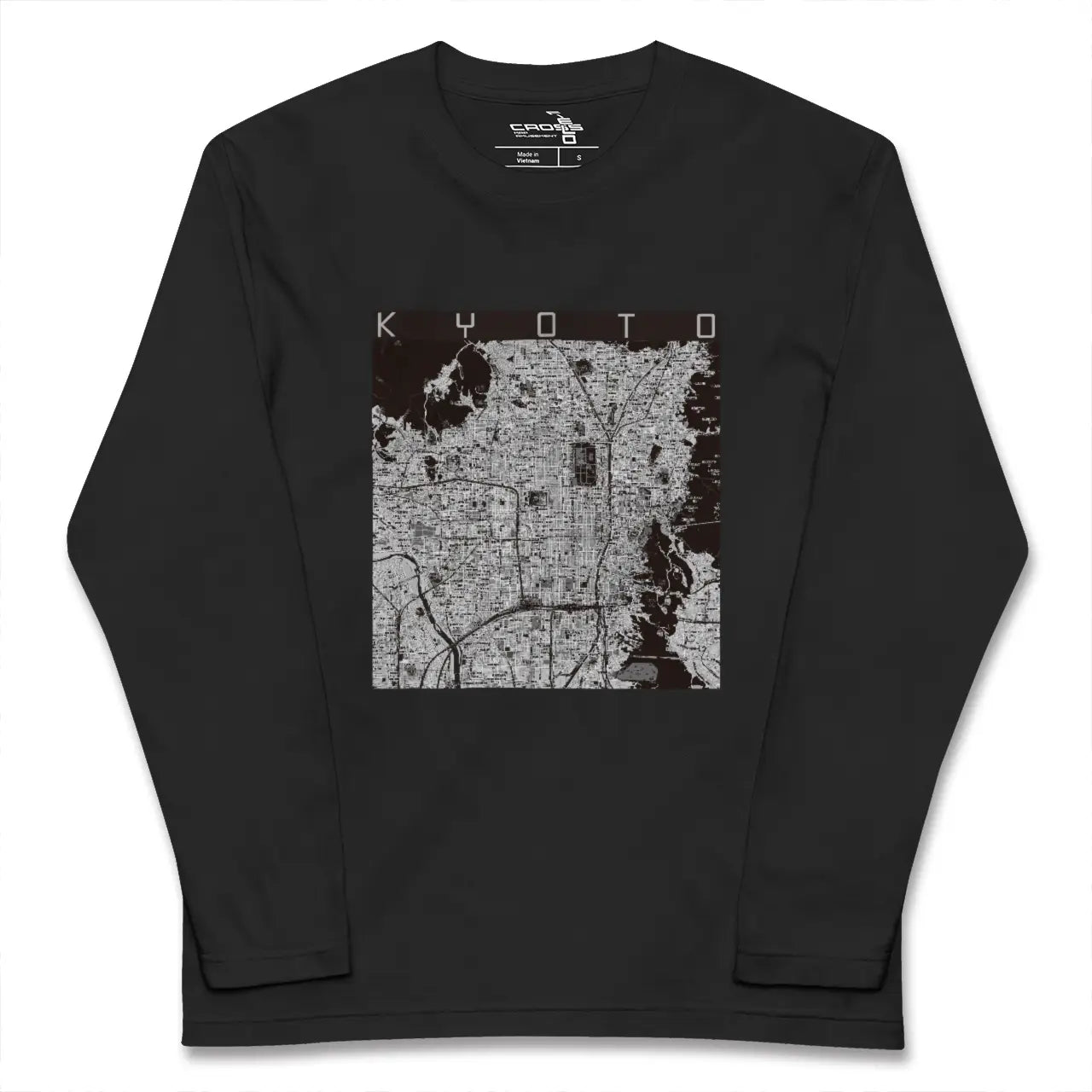 【京都（京都府）】地図柄ロングスリーブTシャツ