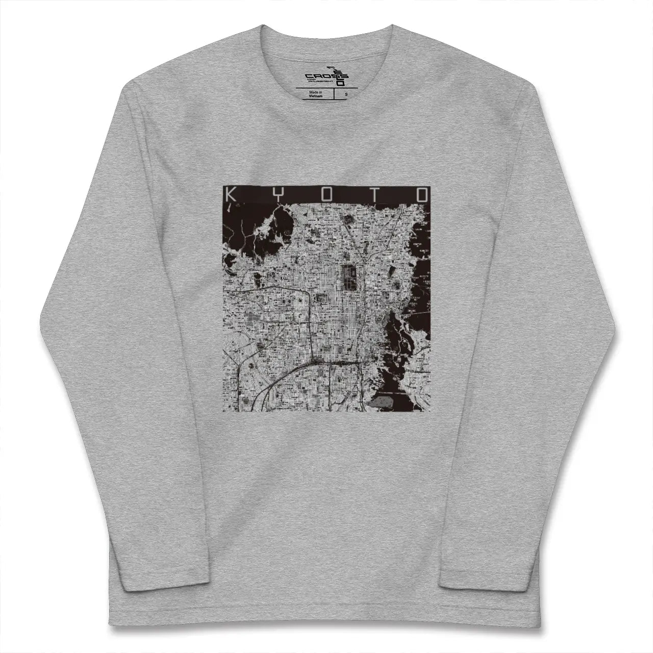 【京都（京都府）】地図柄ロングスリーブTシャツ