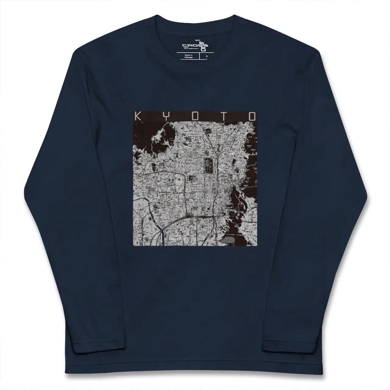 【京都（京都府）】地図柄ロングスリーブTシャツ