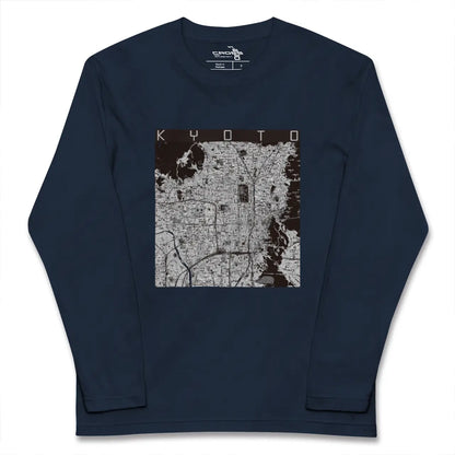 【京都（京都府）】地図柄ロングスリーブTシャツ