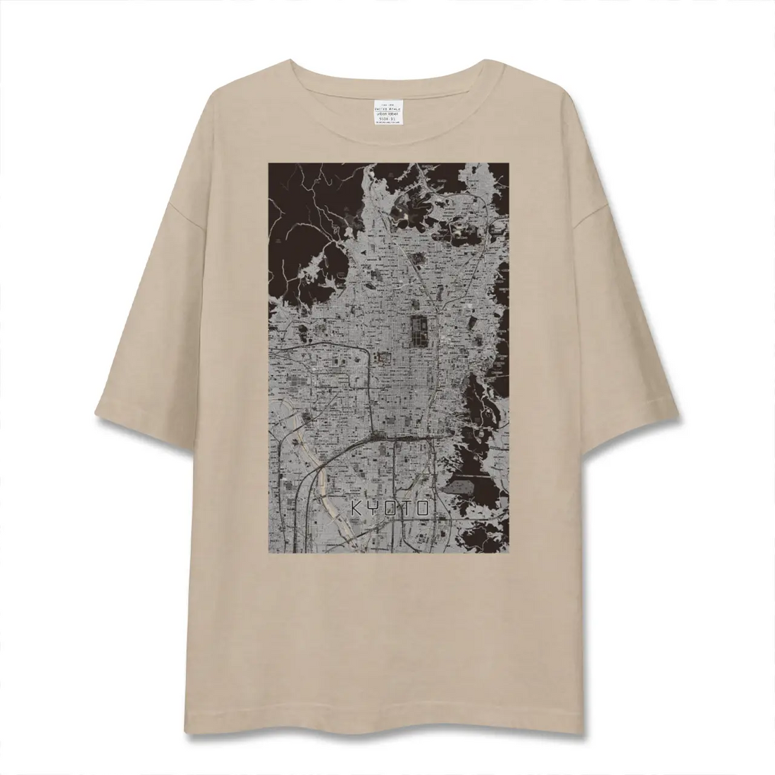 【京都（京都府）】地図柄ビッグシルエットTシャツ