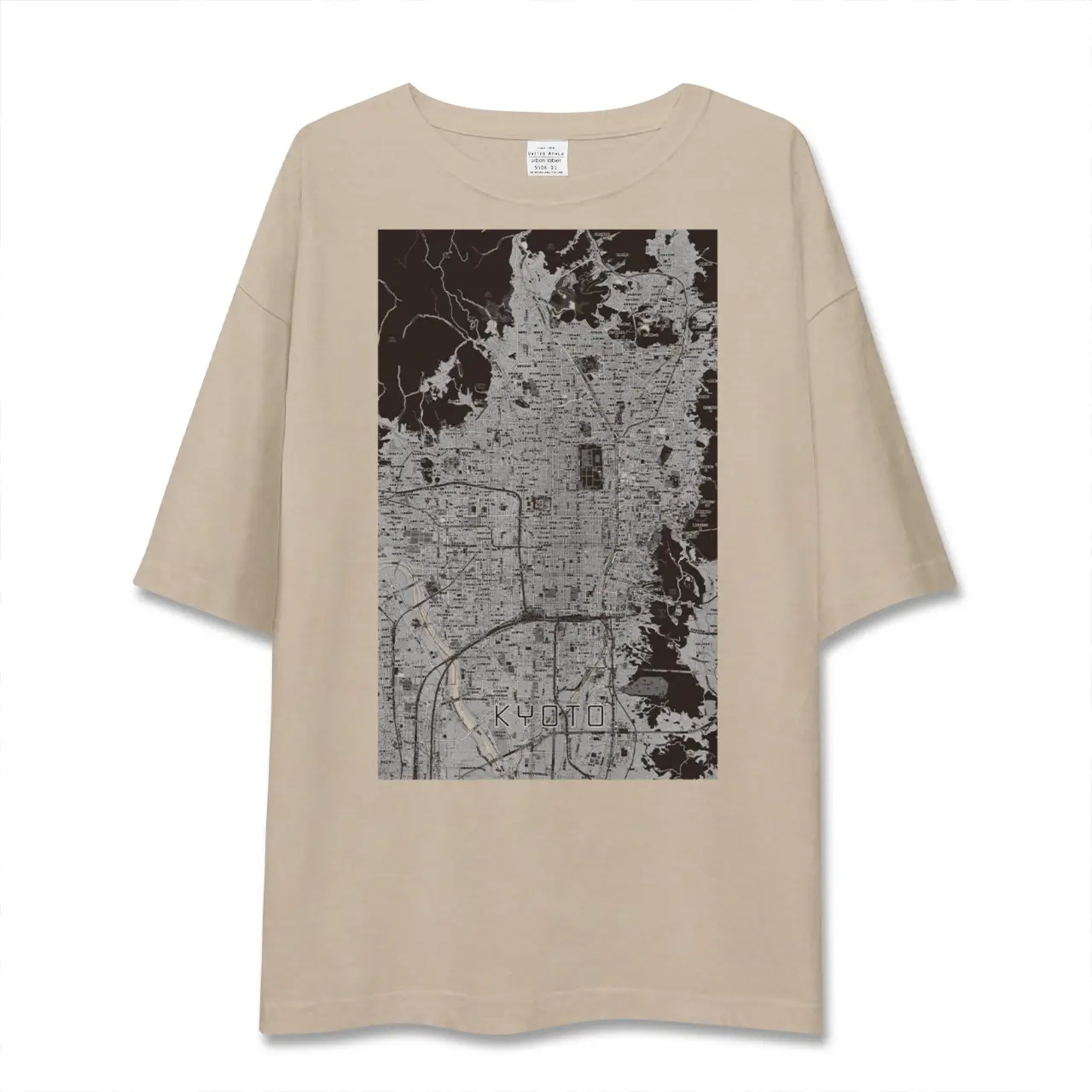 【京都（京都府）】地図柄ビッグシルエットTシャツ