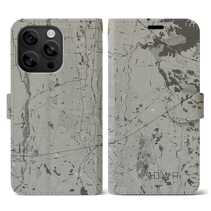 【協和（茨城県）】地図柄iPhoneケース（手帳タイプ）モノトーン・iPhone 16 用