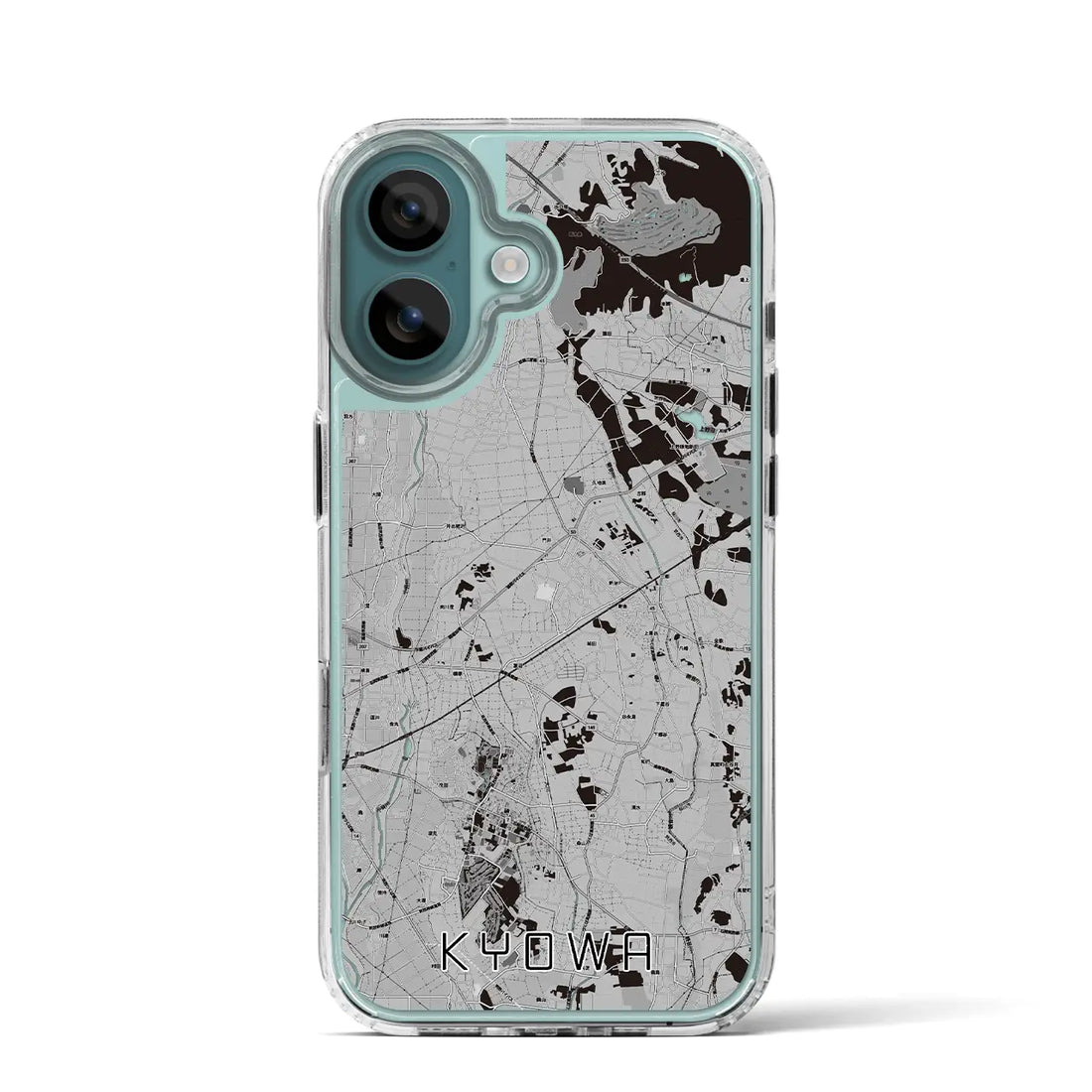 【協和（茨城県）】地図柄iPhoneケース（MagSafeタイプ）モノトーン・iPhone 16 Pro 用