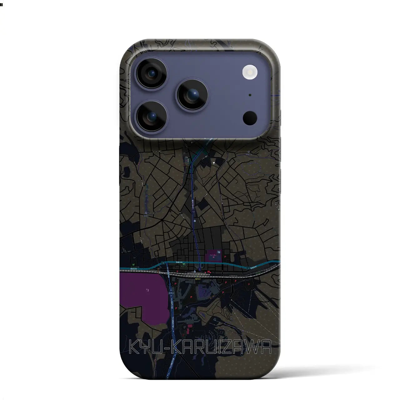 【旧軽井沢（長野県）】地図柄iPhoneケース（バックカバータイプ）