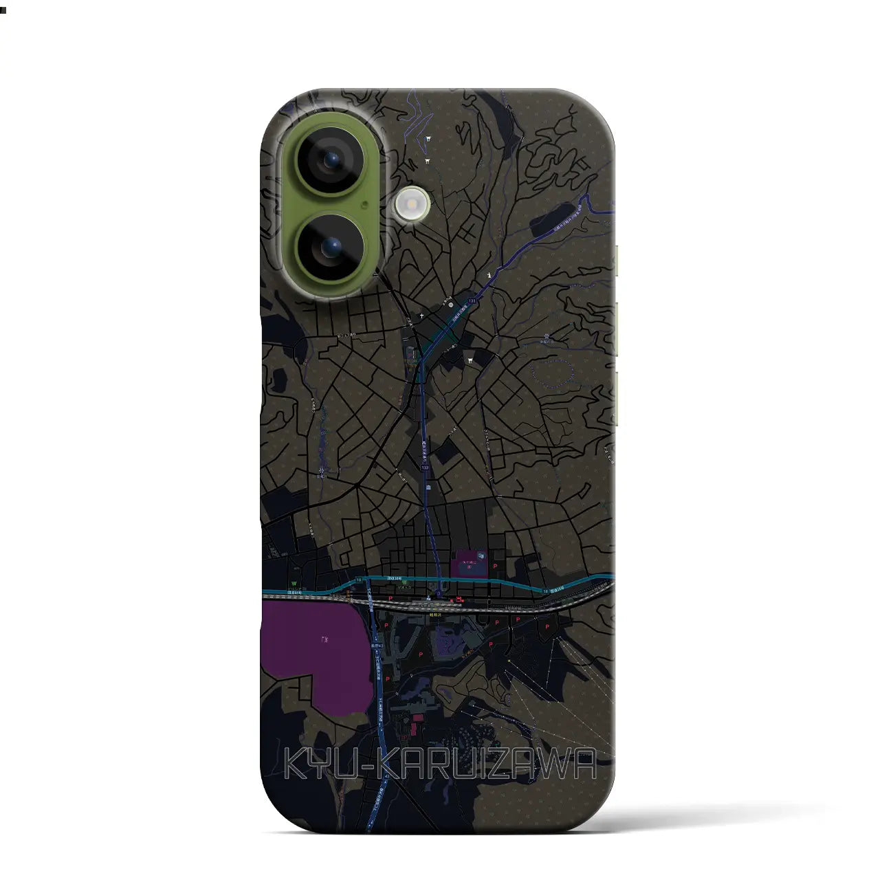 【旧軽井沢（長野県）】地図柄iPhoneケース（バックカバータイプ）