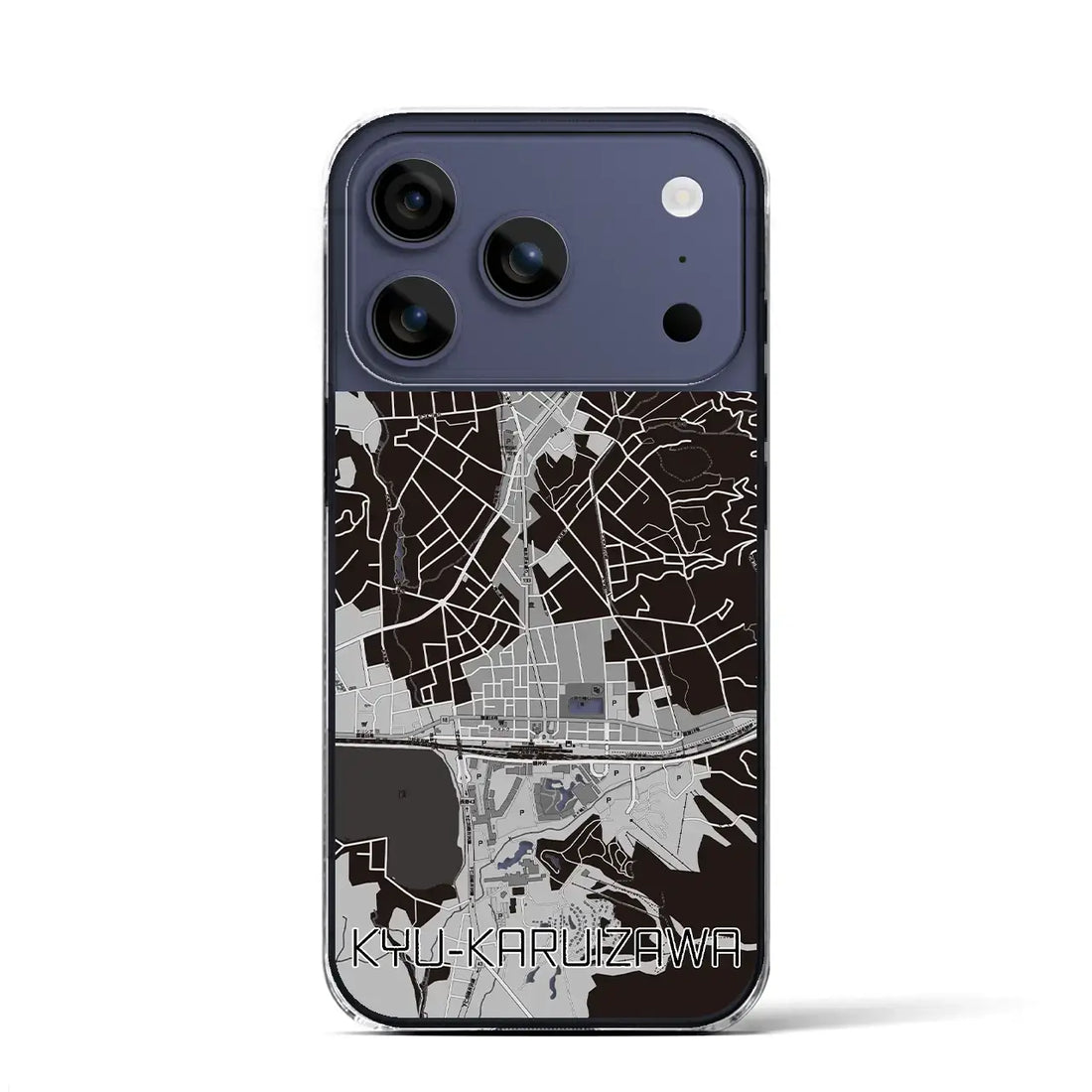 【旧軽井沢(長野県)】地図柄iPhoneケース(クリアタイプ)モノトーン・iPhone 17 Pro Max 用