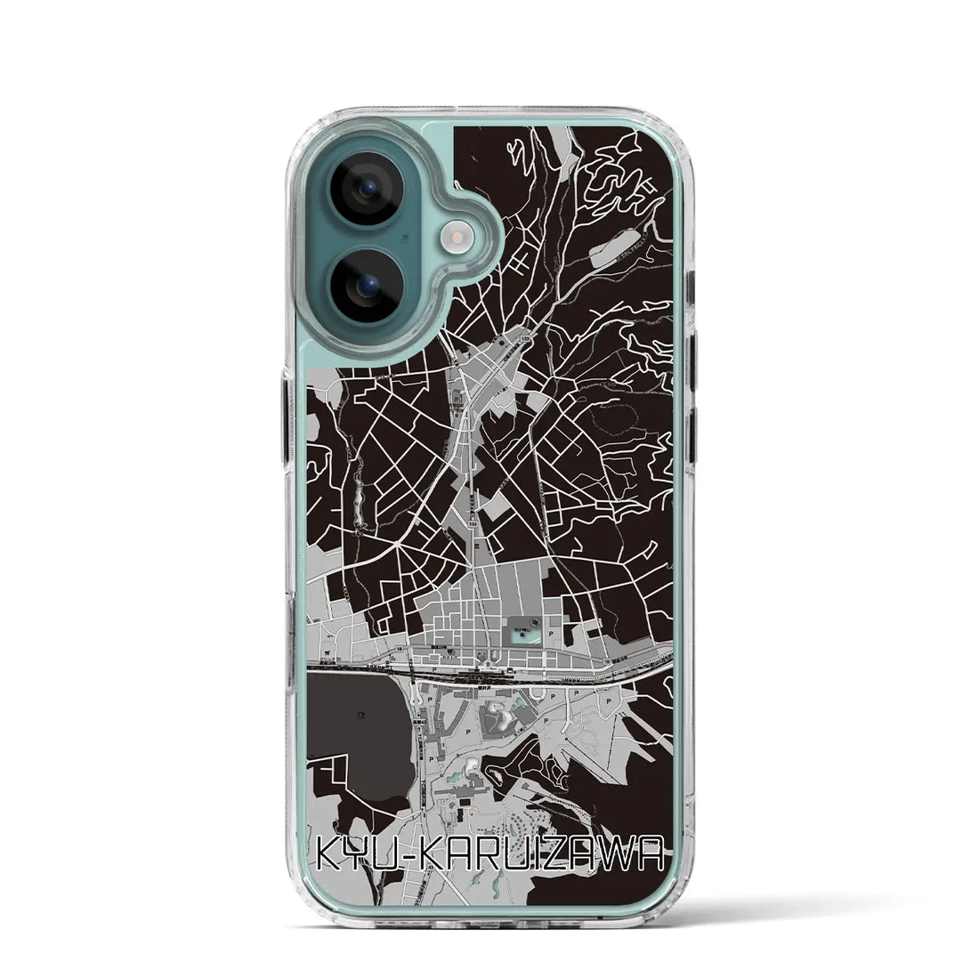 【旧軽井沢（長野県）】地図柄iPhoneケース（MagSafeタイプ）モノトーン・iPhone 16 Pro 用