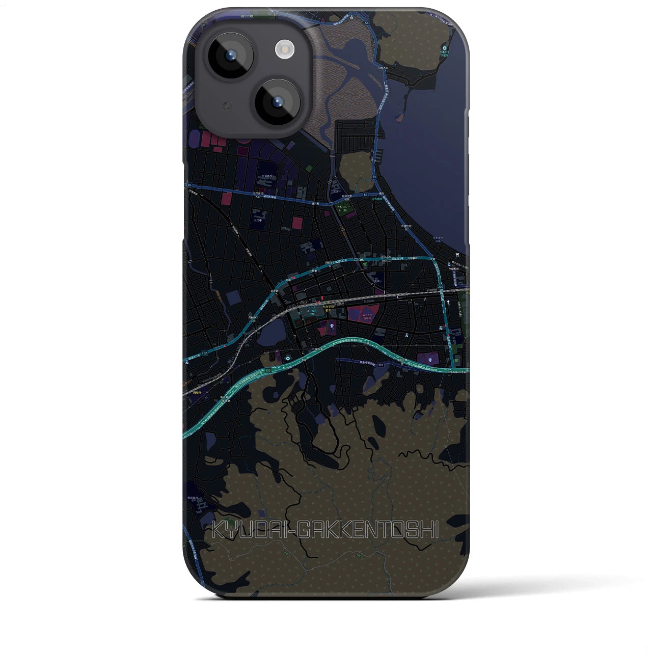 【九大学研都市（福岡県）】地図柄iPhoneケース（バックカバータイプ）