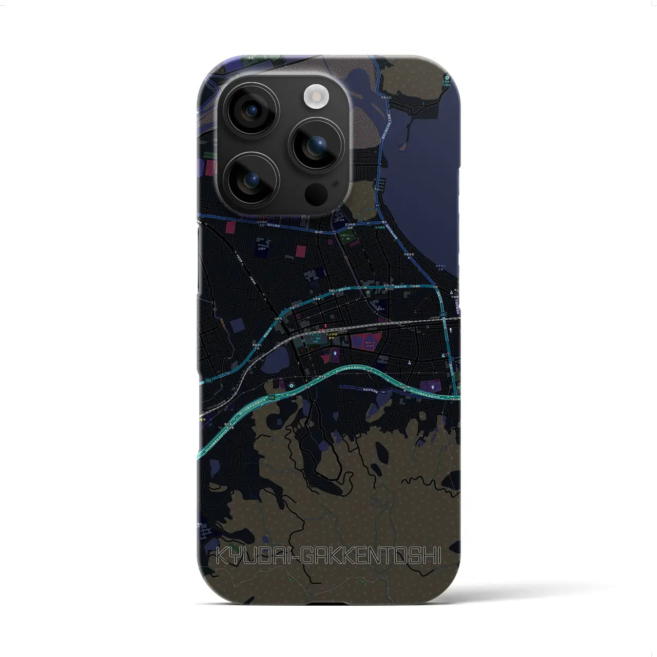 【九大学研都市（福岡県）】地図柄iPhoneケース（バックカバータイプ）