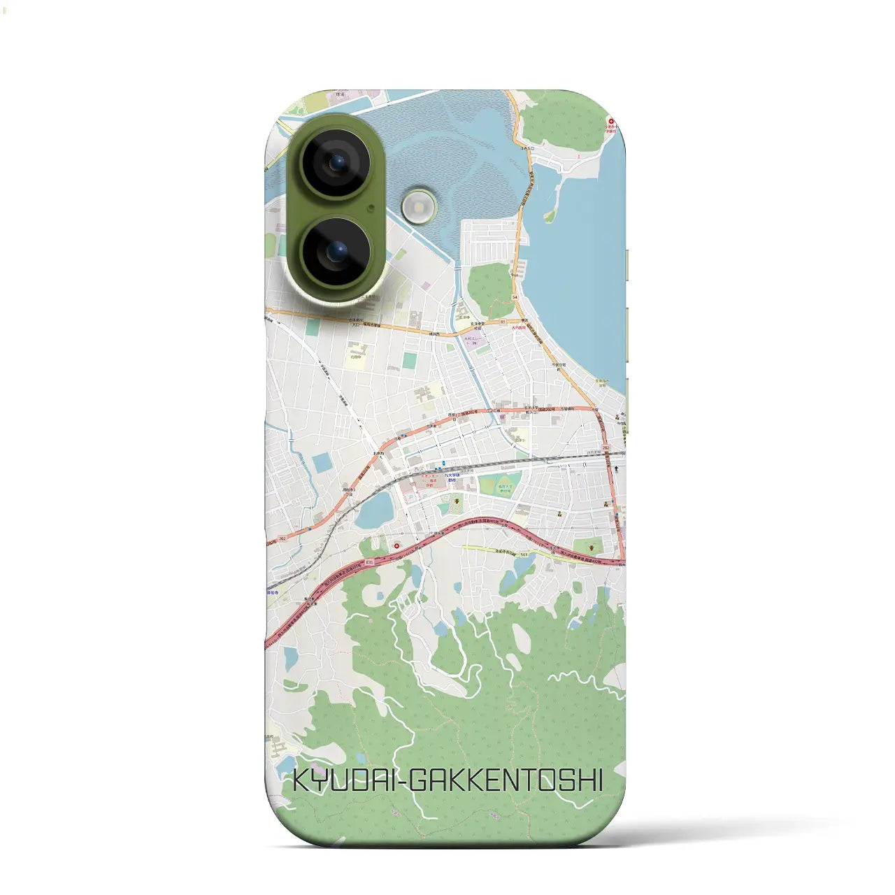 【九大学研都市（福岡県）】地図柄iPhoneケース（バックカバータイプ）