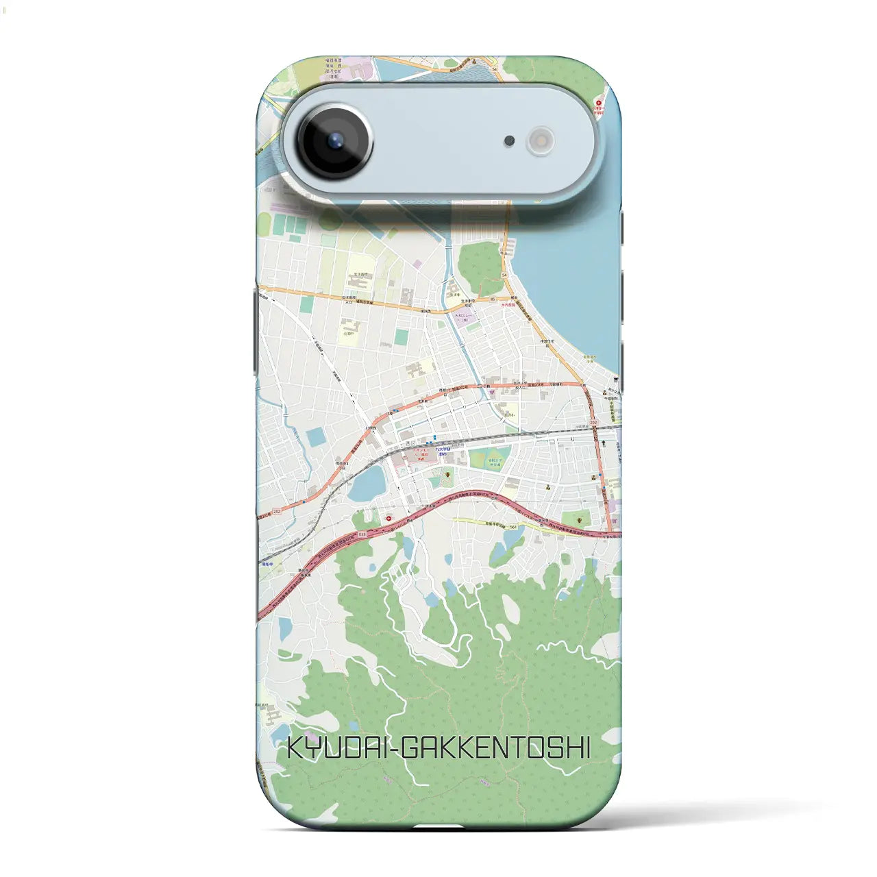 【九大学研都市（福岡県）】地図柄iPhoneケース（バックカバータイプ）ブラック・iPhone 17 Pro Max 用