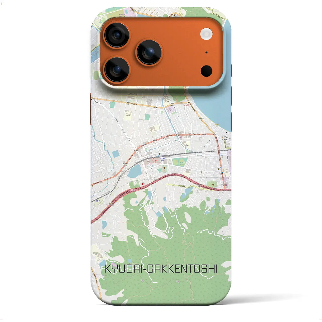 【九大学研都市（福岡県）】地図柄iPhoneケース（バックカバータイプ）