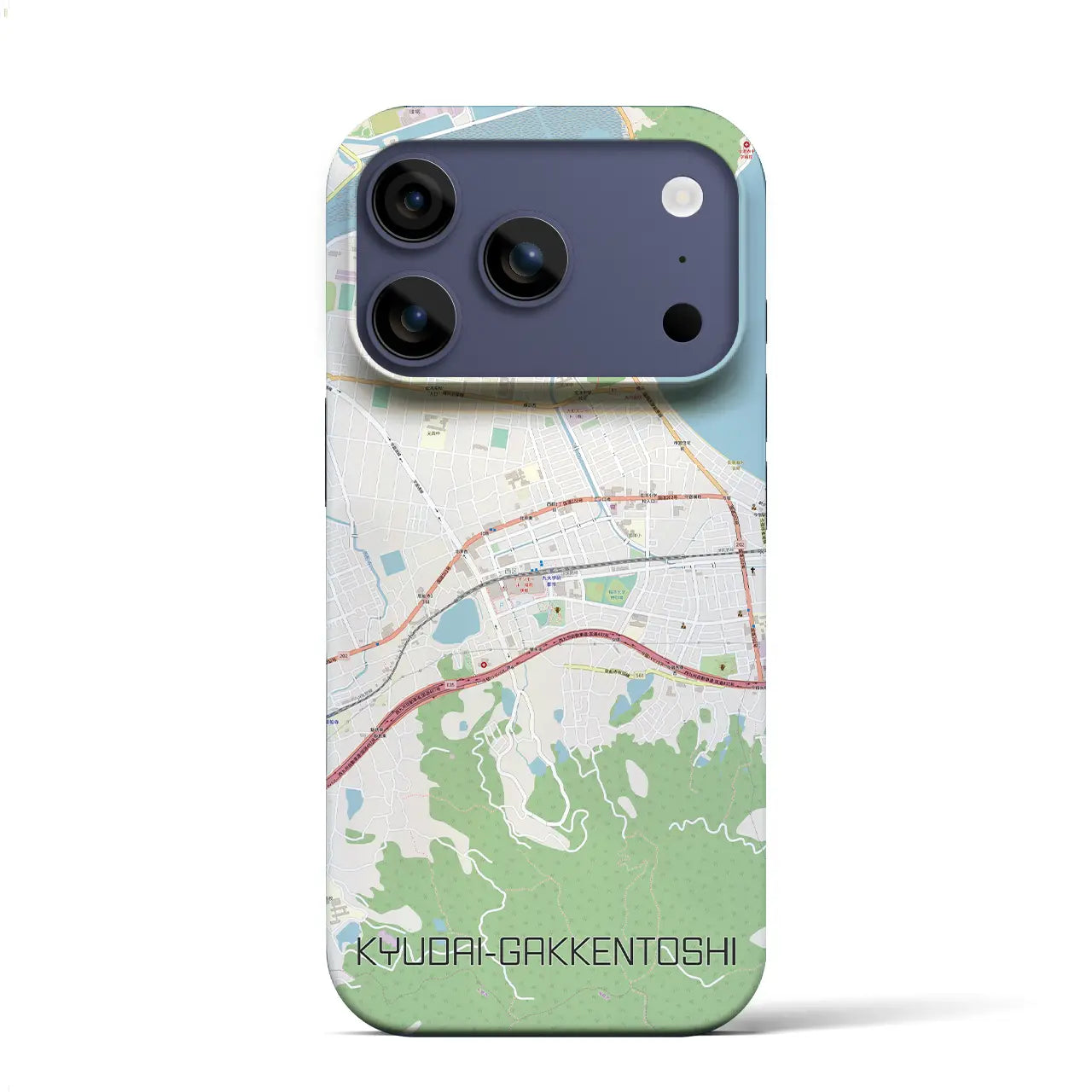 【九大学研都市（福岡県）】地図柄iPhoneケース（バックカバータイプ）ナチュラル・iPhone 17 Pro Max 用