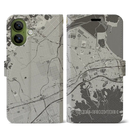 【九大学研都市（福岡県）】地図柄iPhoneケース（手帳タイプ）