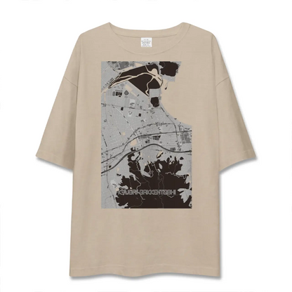 【九大学研都市（福岡県）】地図柄ビッグシルエットTシャツ