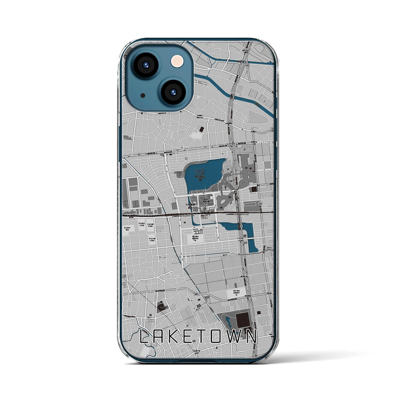 【越谷レイクタウン（埼玉県）】地図柄iPhoneケース（クリアタイプ）