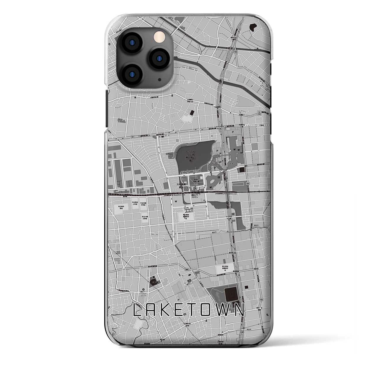 【越谷レイクタウン（埼玉県）】地図柄iPhoneケース（クリアタイプ）