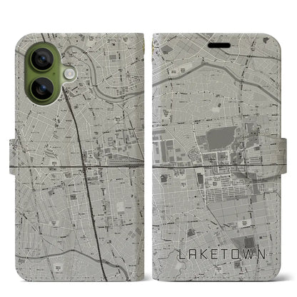 【越谷レイクタウン（埼玉県）】地図柄iPhoneケース（手帳タイプ）