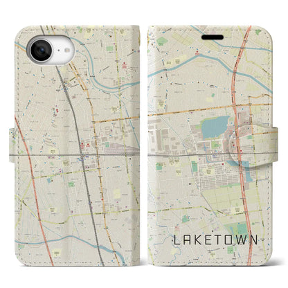 【越谷レイクタウン（埼玉県）】地図柄iPhoneケース（手帳タイプ）