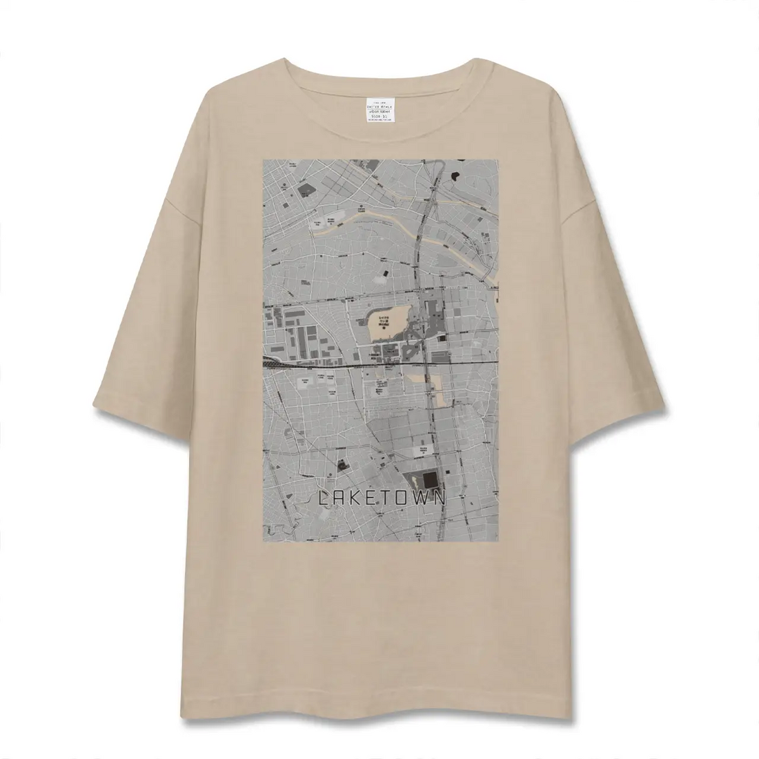 【越谷レイクタウン(埼玉県)】地図柄ビッグシルエットTシャツ