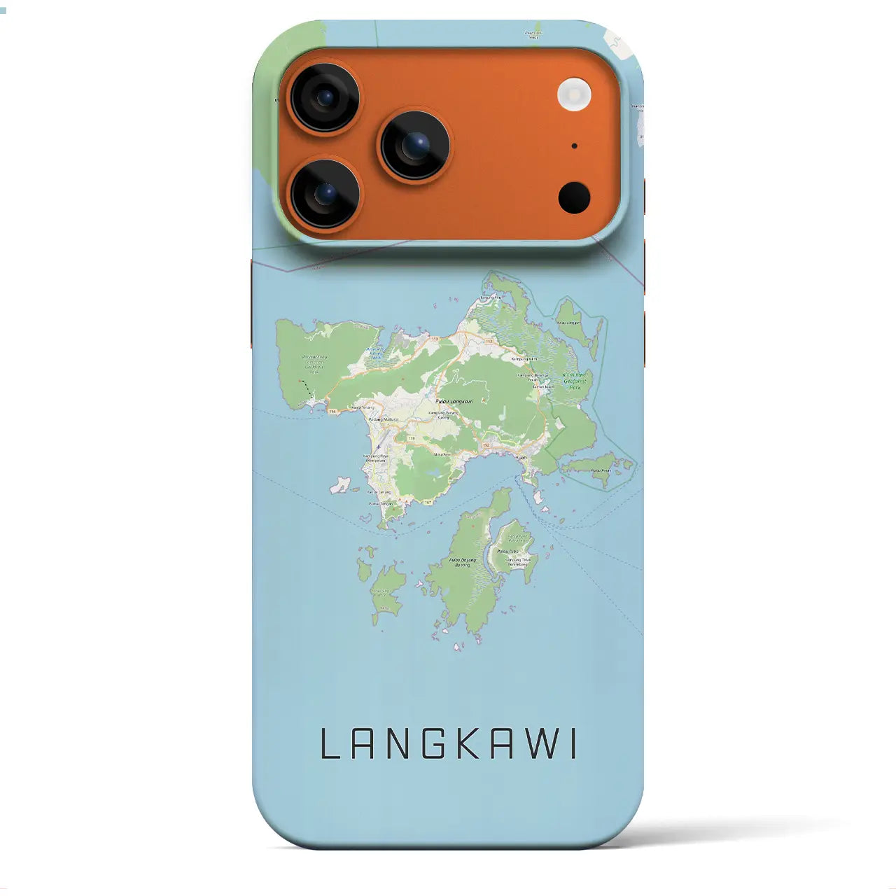 【ランカウイ（マレーシア）】地図柄iPhoneケース（バックカバータイプ）