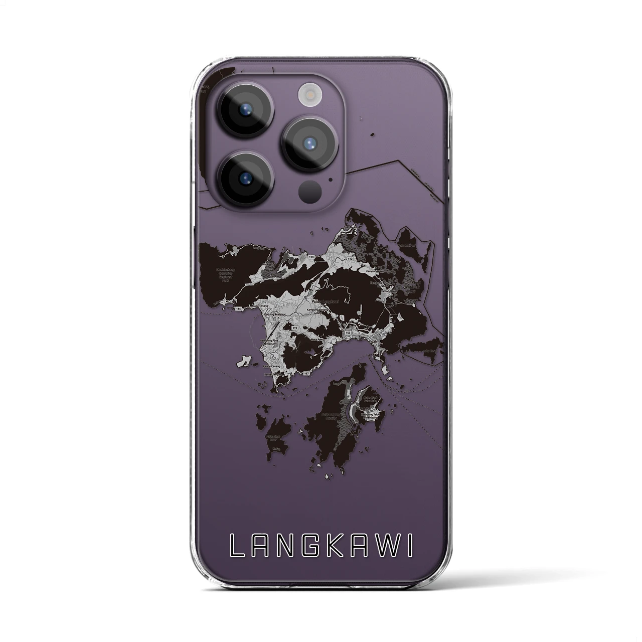 【ランカウイ（マレーシア）】地図柄iPhoneケース（クリアタイプ）