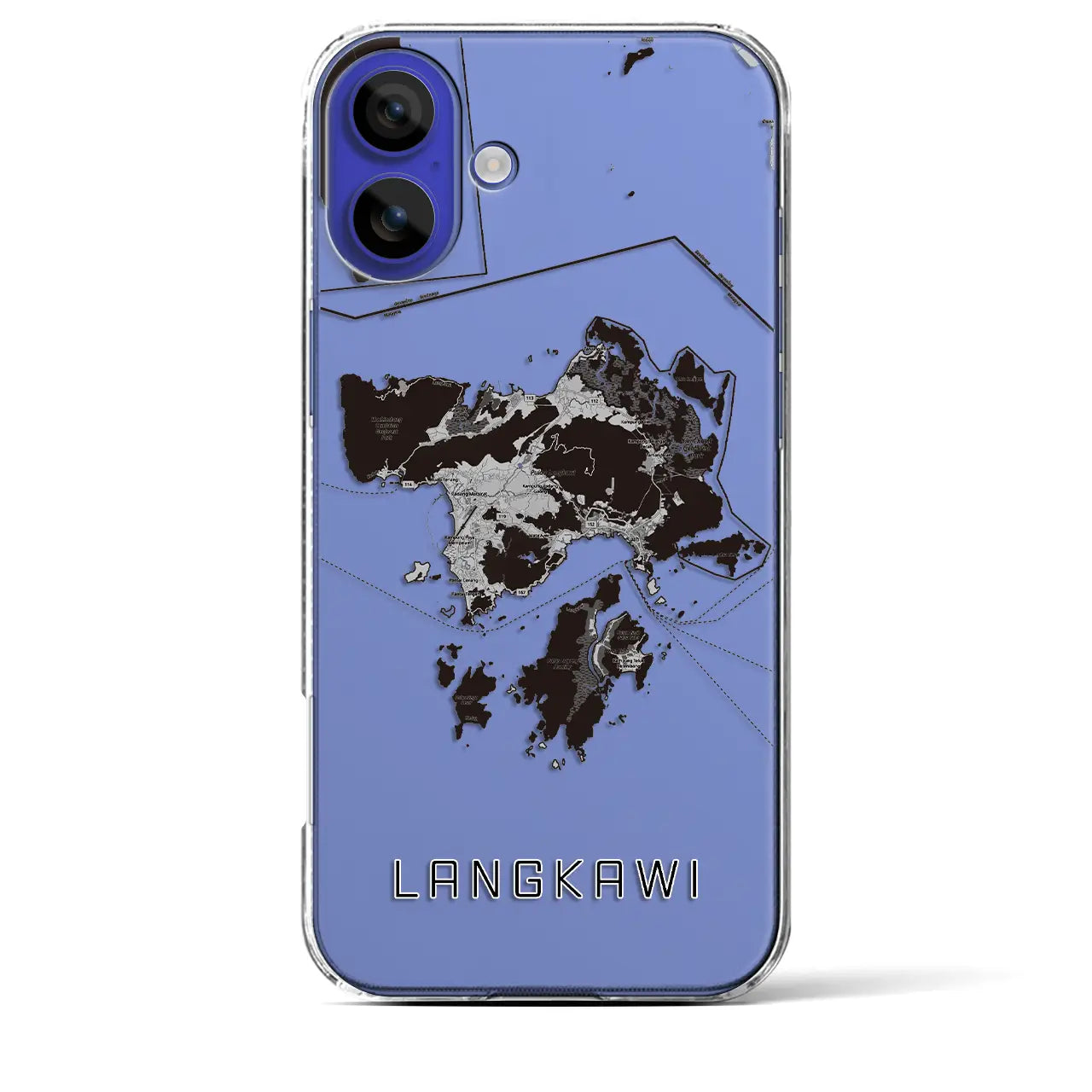 【ランカウイ（マレーシア）】地図柄iPhoneケース（クリアタイプ）