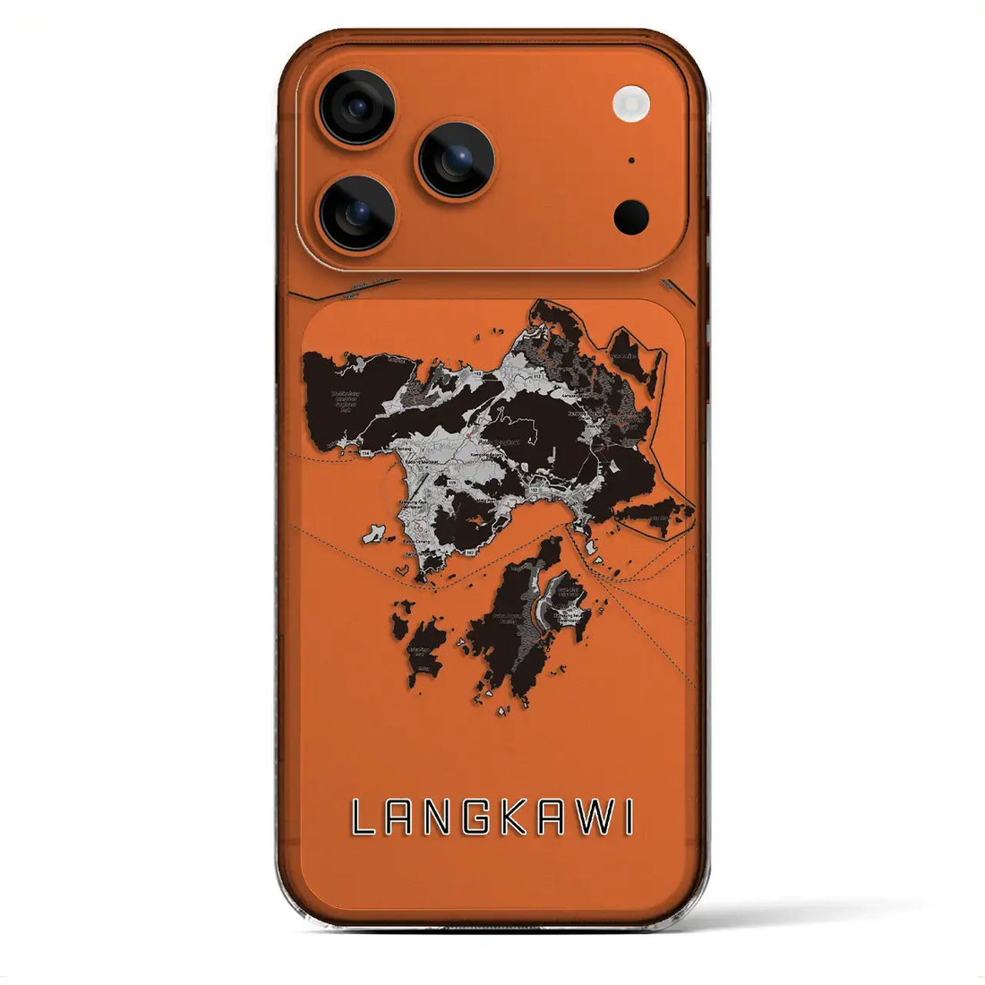 【ランカウイ(マレーシア)】地図柄iPhoneケース(クリアタイプ)