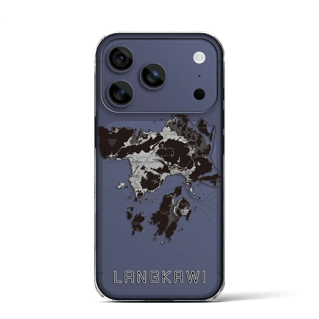 【ランカウイ（マレーシア）】地図柄iPhoneケース（クリアタイプ）モノトーン・iPhone 17 Pro Max 用