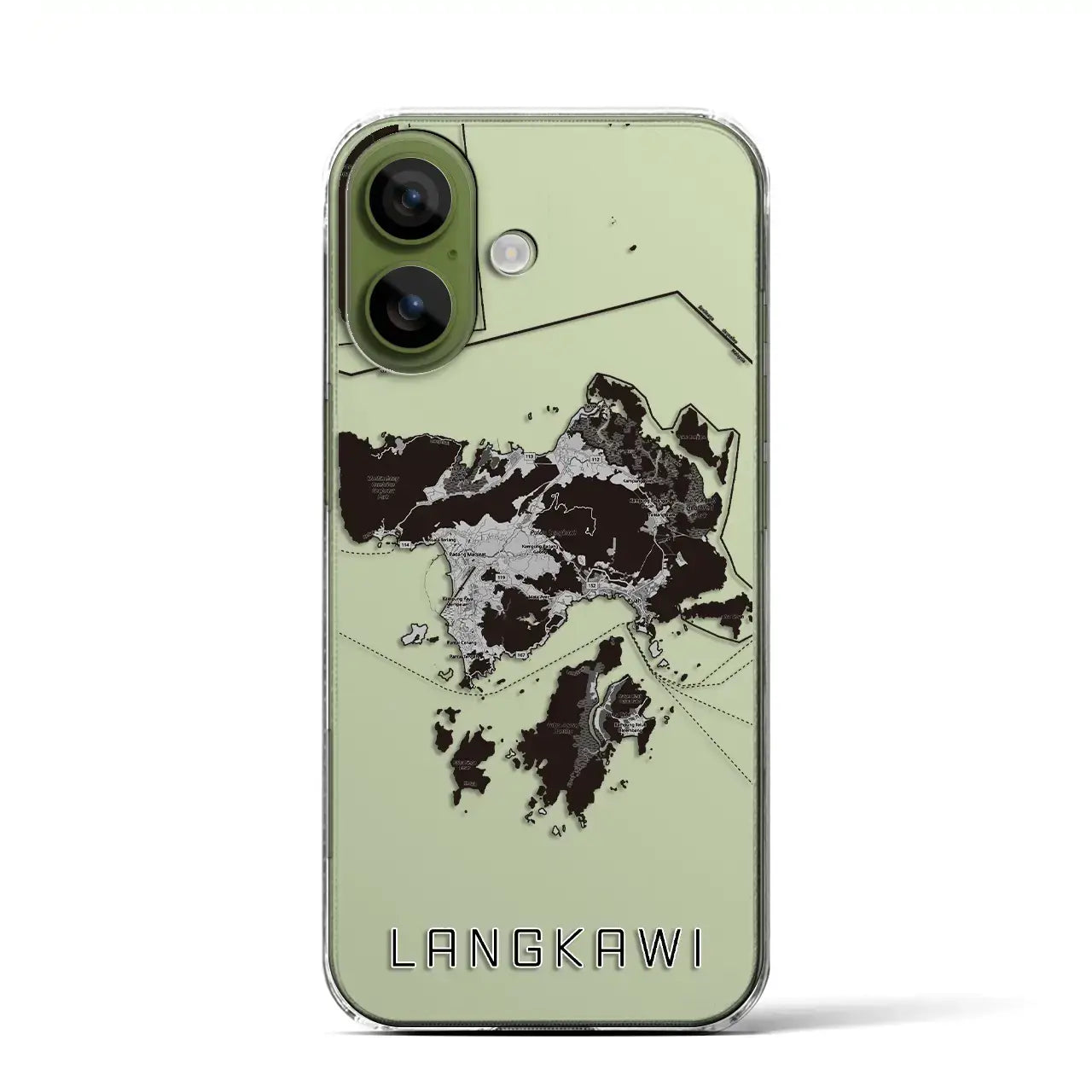 【ランカウイ（マレーシア）】地図柄iPhoneケース（クリアタイプ）