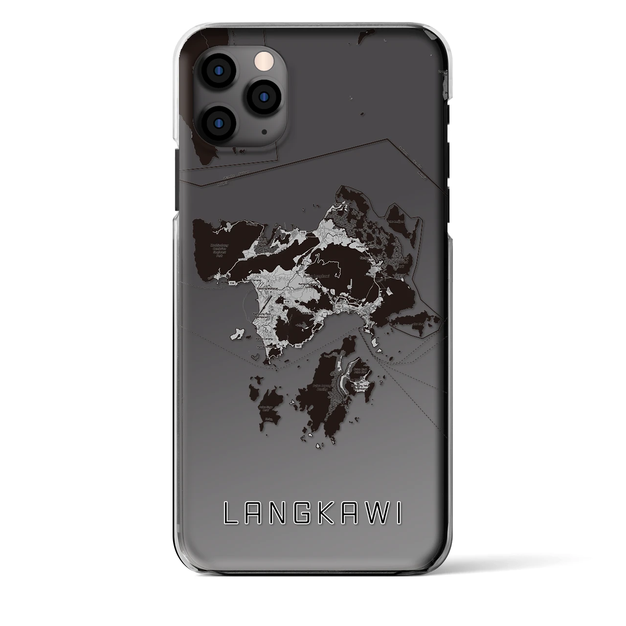 【ランカウイ（マレーシア）】地図柄iPhoneケース（クリアタイプ）