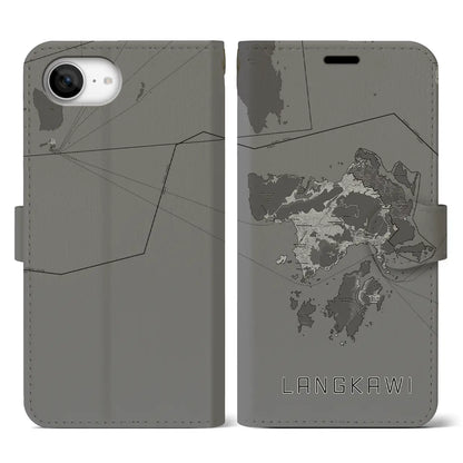 【ランカウイ（マレーシア）】地図柄iPhoneケース（手帳タイプ）