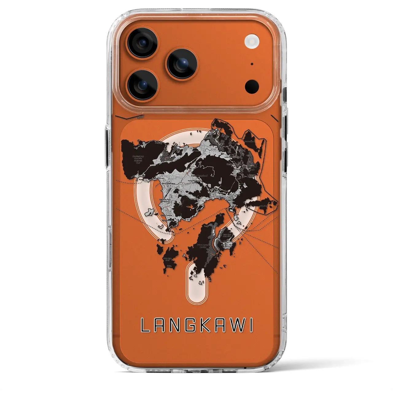 【ランカウイ（マレーシア）】地図柄iPhoneケース（MagSafeタイプ）