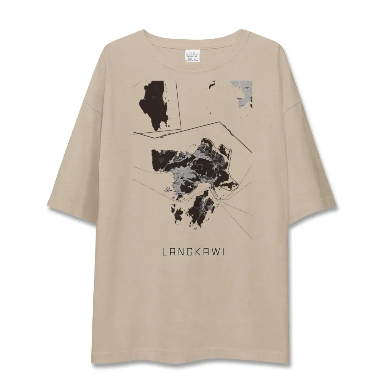 【ランカウイ（マレーシア）】地図柄ビッグシルエットTシャツ