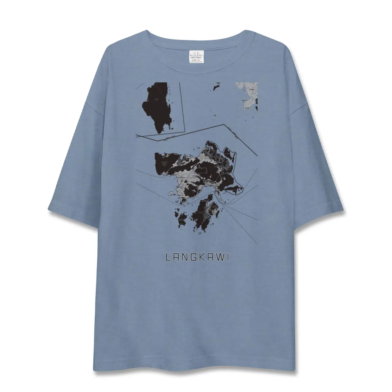 【ランカウイ（マレーシア）】地図柄ビッグシルエットTシャツ