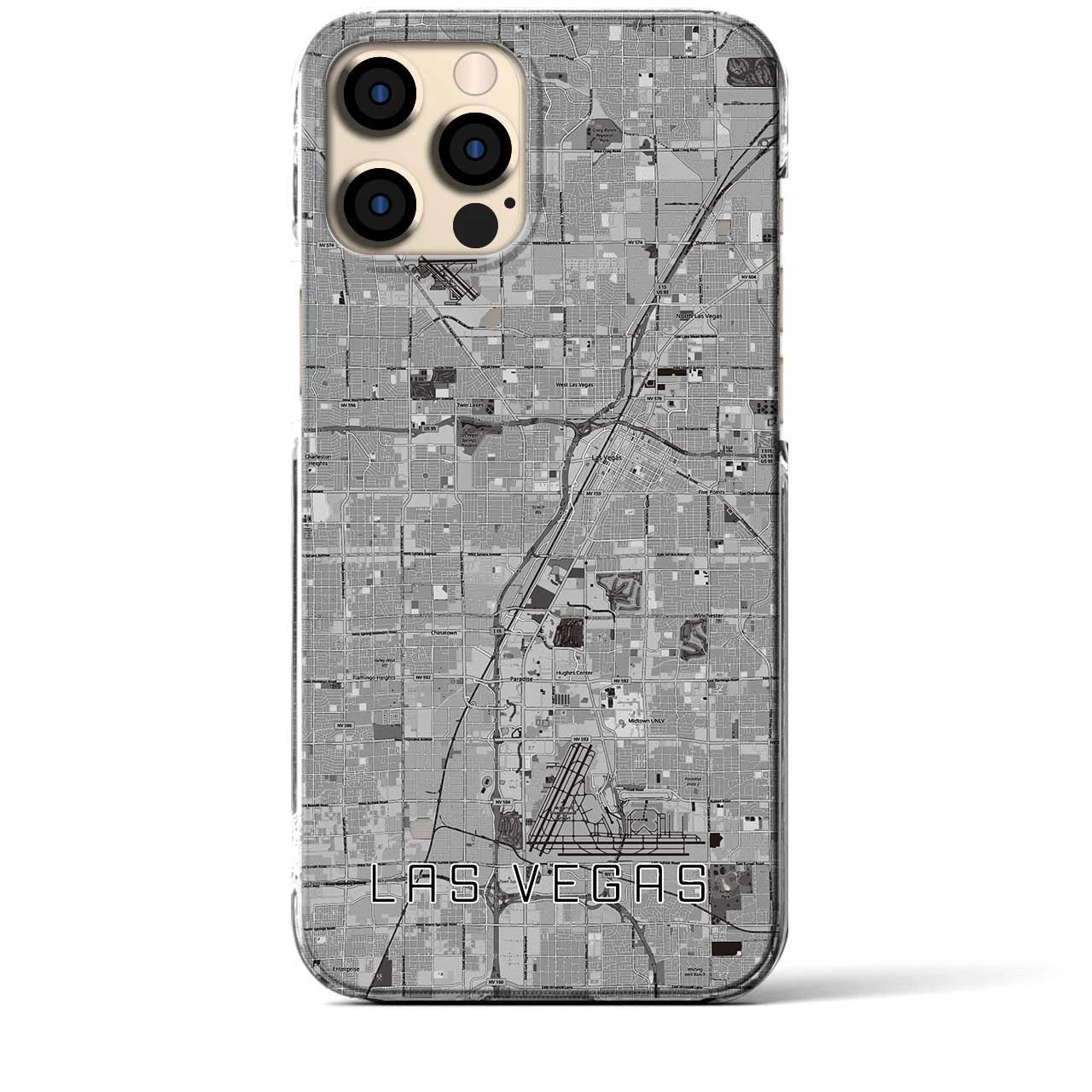 【ラスベガス（アメリカ）】地図柄iPhoneケース（クリアタイプ）