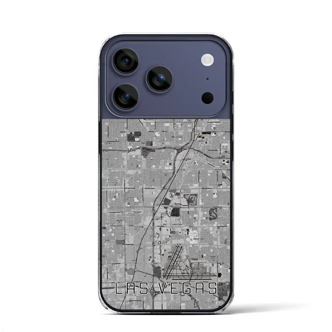 【ラスベガス（アメリカ）】地図柄iPhoneケース（クリアタイプ）