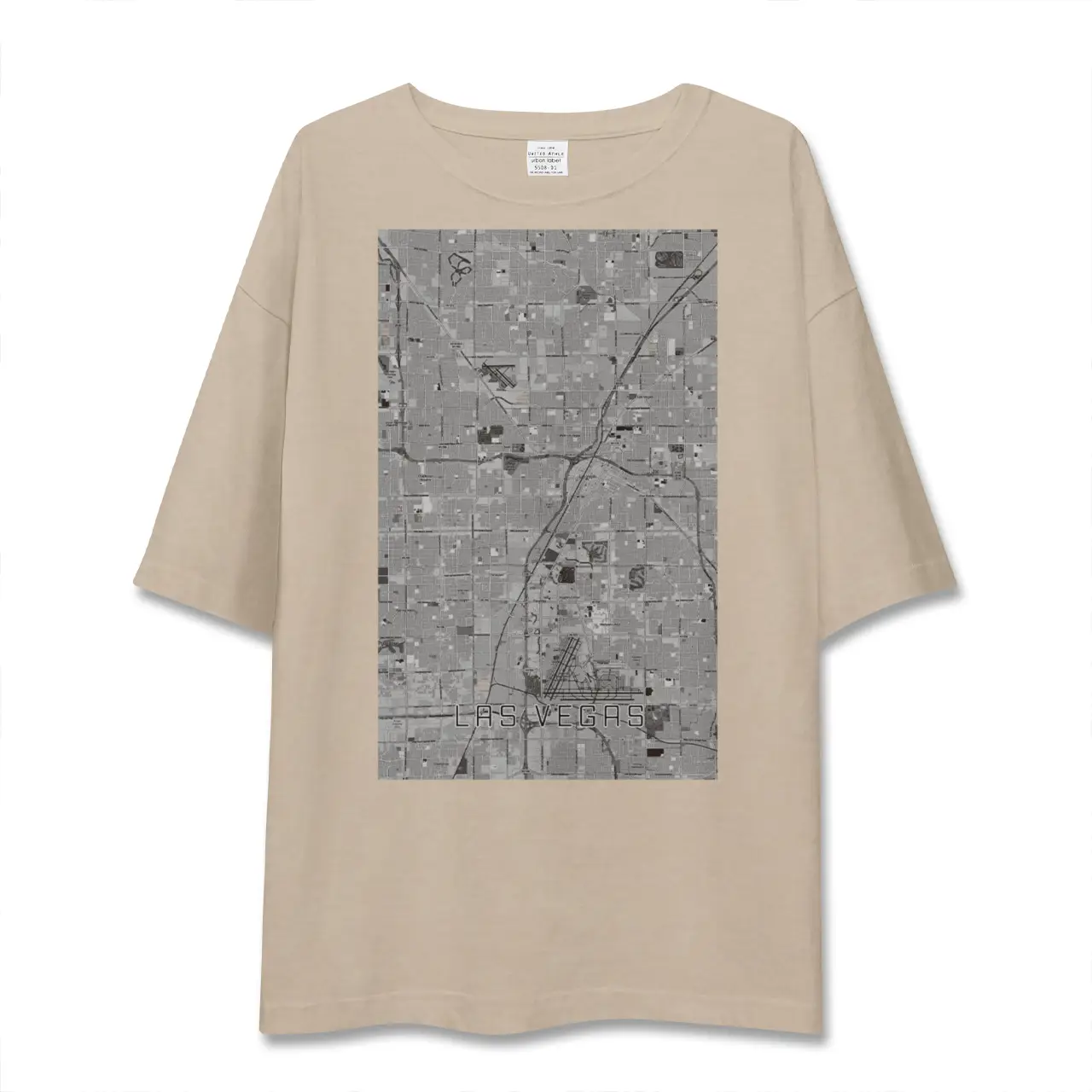 【ラスベガス（アメリカ）】地図柄ビッグシルエットTシャツ